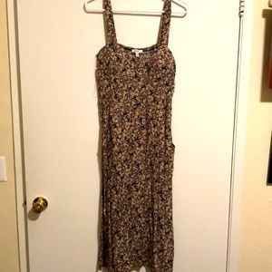 Pink, green and white floral corset top dress WITH POCKETS!!! Never worn.